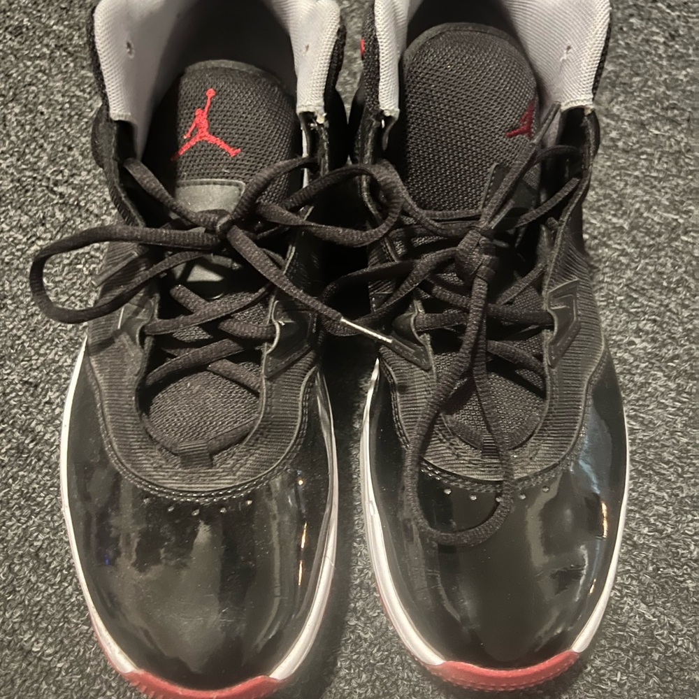 Black and Red Air Jordan Sneakers